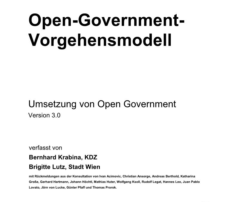 Open-Government – Vorgehensmodell 3.0